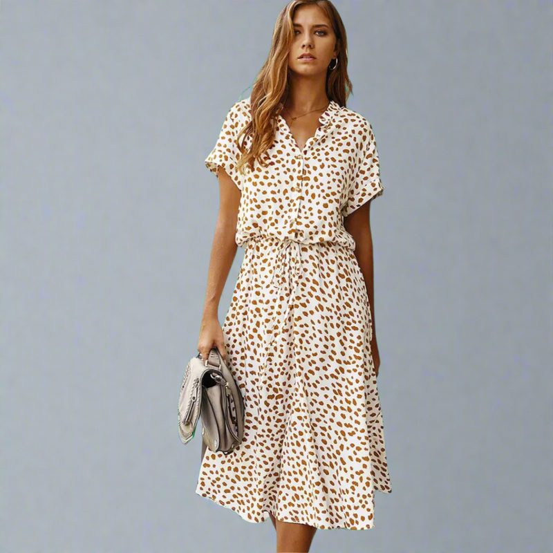 Sommerkleid Damen Luftig Blumenprint Elegant Bequem – Solenya
