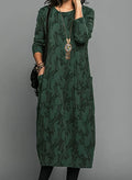 Winterkleid mit Blumenmuster und Taschen für Damen – Florenya
