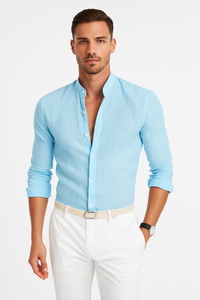 Leinenhemd Unisex Elegant Sommer Atmungsaktiv – Mike