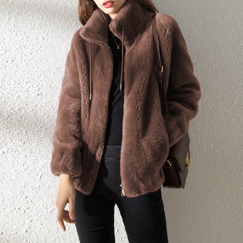 Damen Wende-Fleecejacke mit Stehkragen für Winter – Therina