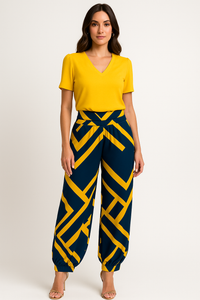 Zweiteiler Damen Set Bluse & Hose Elegant Komfort – Mavira