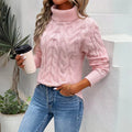 Rollkragen Zopfstrickpullover Damen Winterlook – Giorgia