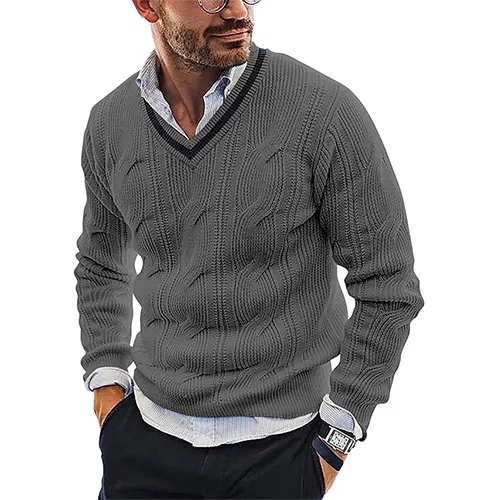 Herren V-Ausschnitt Pullover mit italienischem Stil – Gustav