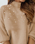 Eleganter Damen Rollkragenpullover mit Perlendetails – Selvara