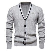 Herren Strickjacke aus Baumwolle mit Streifen – Clemens
