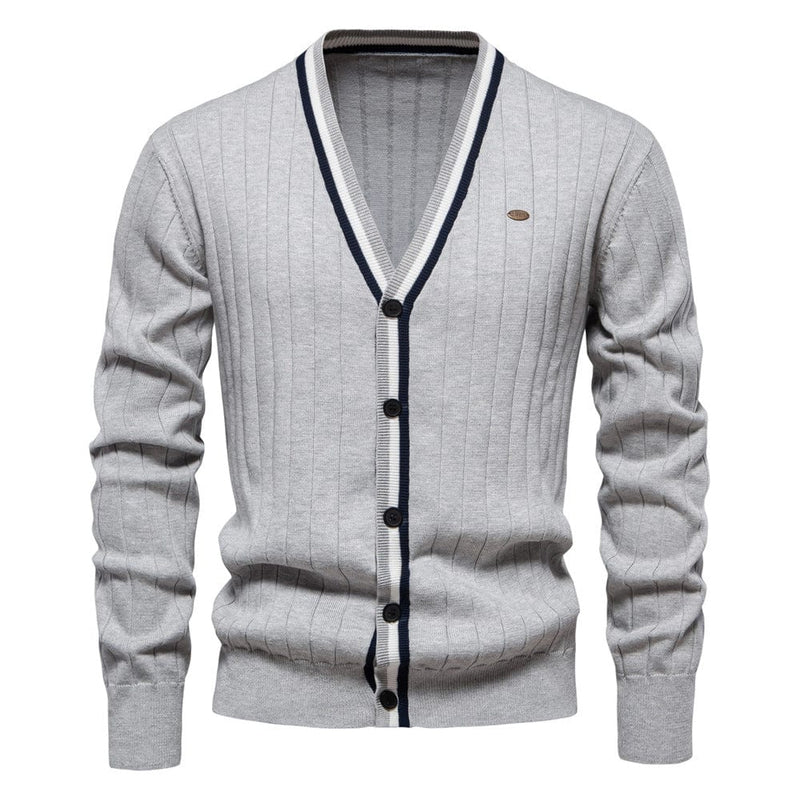 Herren Strickjacke aus Baumwolle mit Streifen – Clemens