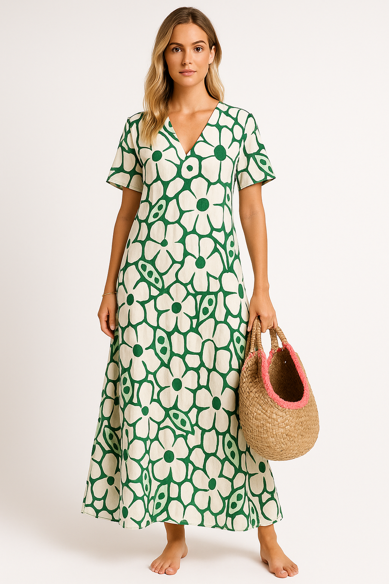 Blumenkleid Damen Sommer Lässig Elegant Leicht – Rayna