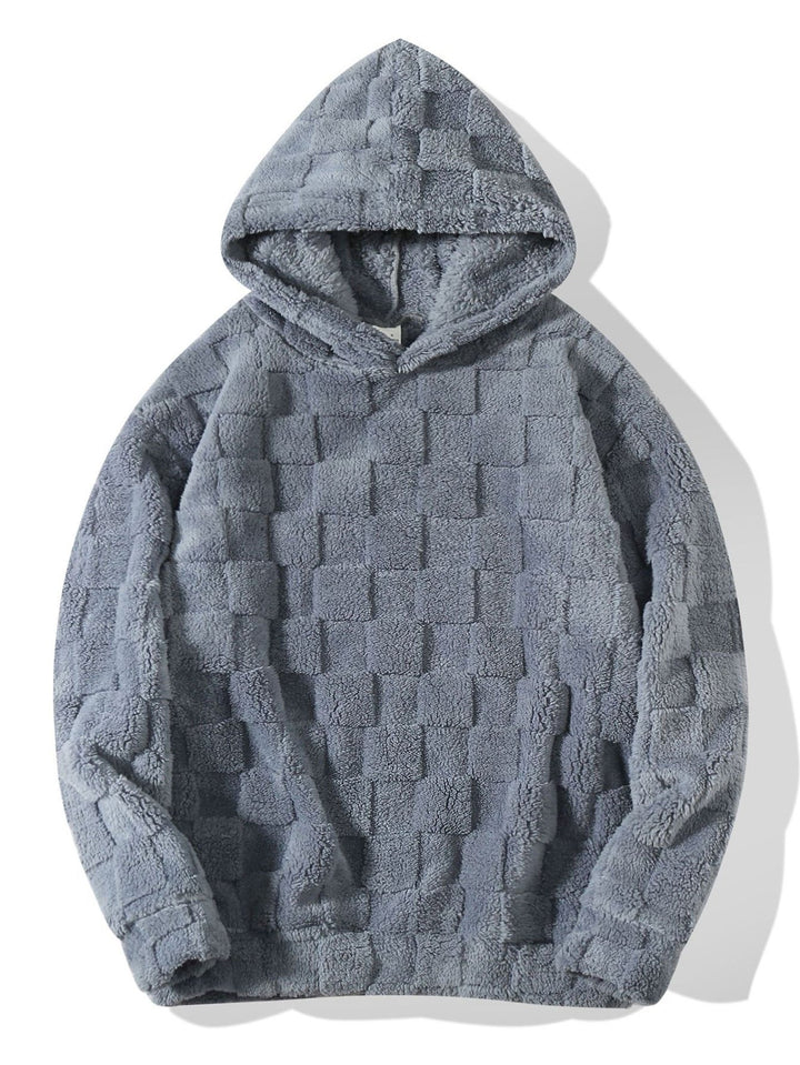 Fleece Kapuzenpullover für Herren mit Karomuster – Mathieu