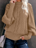 Zopfstrick Damenpullover mit bequemem Schnitt – Marcela
