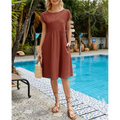 Jersey Midi-Kleid in A-Linie mit kurzen Ärmeln – Natalia