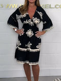 Leichtes V-Ausschnitt Kleid mit Printdesign – Melina