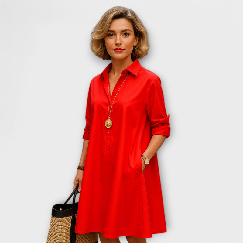 Elegantes Hemdblusenkleid für Büro & Events – Lara