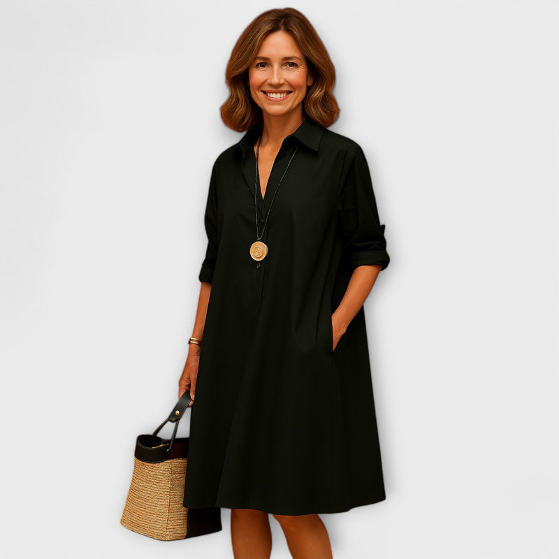 Elegantes Hemdblusenkleid für Büro & Events – Lara