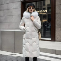 Damen Wintermantel lang elegant warm gefüttert – Fara