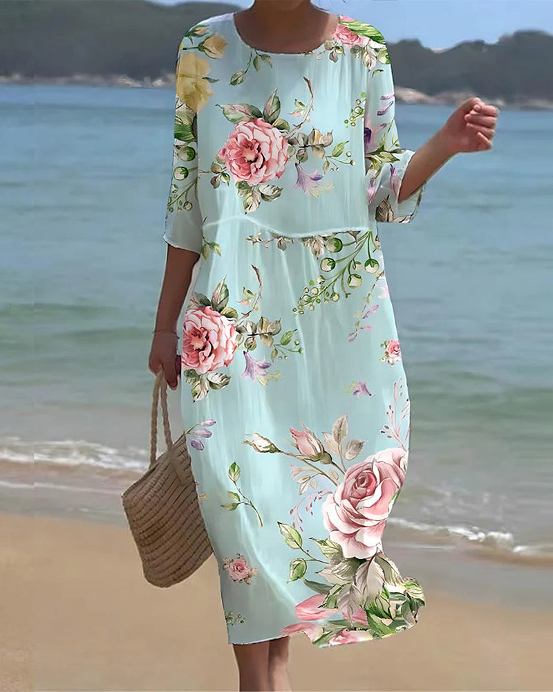 Blumenkleid Damen Sommer Elegant Luftig Komfort – Felirra