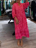 V-Ausschnitt Midi Kleid Damen entspannt elegant – Isabelle