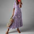 Sommerkleid Damen Bedruckt Elegant Luftig Bequem Sommer – Valerina
