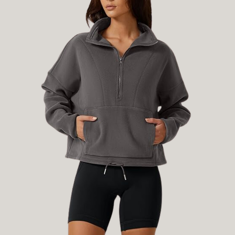 Kuscheliges Polar Fleece Sweatshirt mit Reißverschluss – Hildegard
