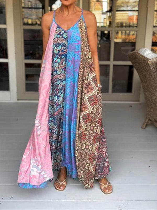 Luftiges Sommerkleid Ärmellos V-Ausschnitt Elegant – Lurevia