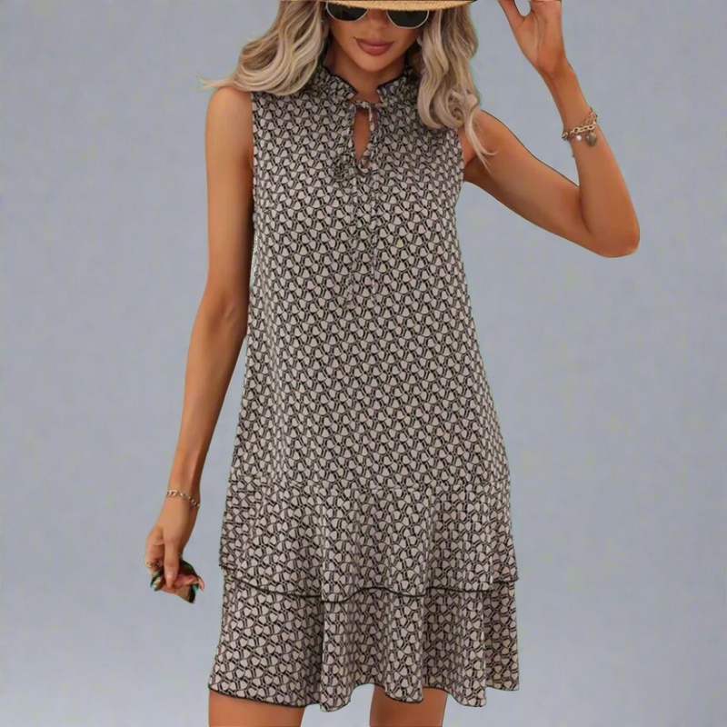 Sommerkleid Damen Luftig Elegant Rüschenprint Locker – Fiorenya