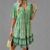 Luftiges Sommerkleid für Damen mit Boho-Print – Lea