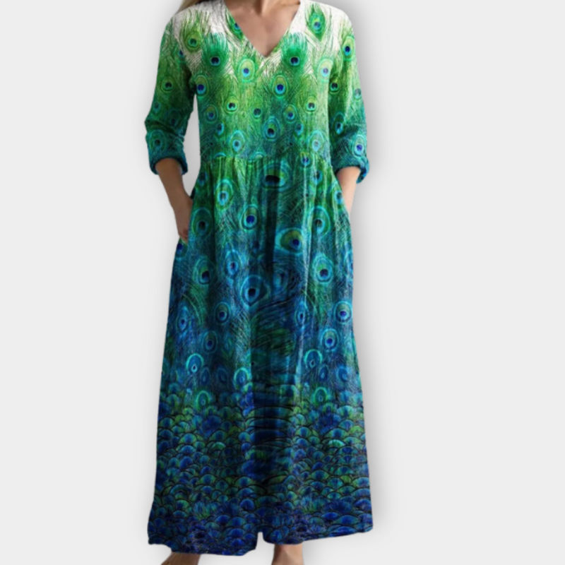 Boho Maxikleid mit Print und lockerer Passform – Tabea