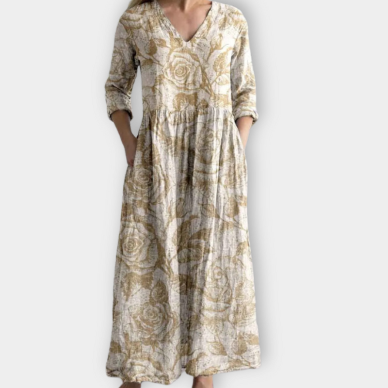 Fließendes Boho Sommerkleid mit Print – Noelia