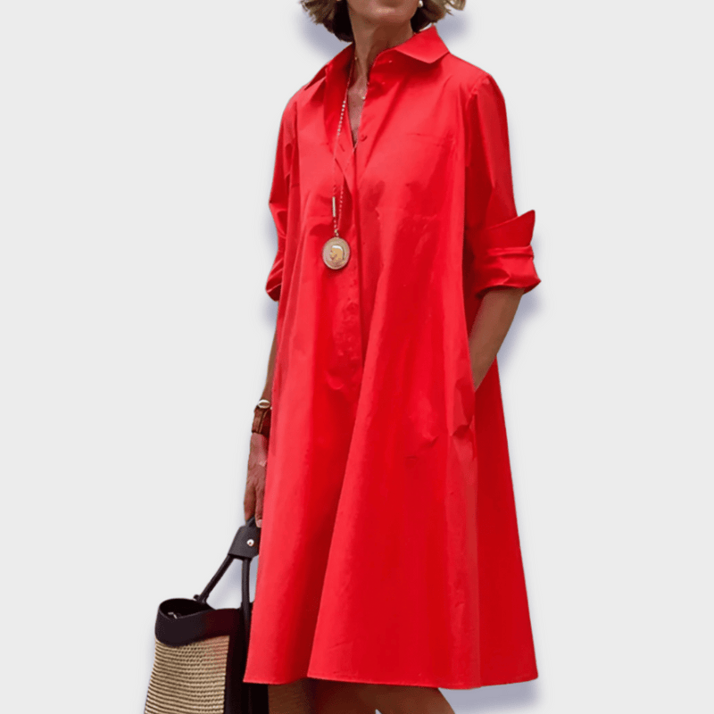 Polo Kleid Damen Frühling Luftig Bequem Elegant Alltag – Solenya