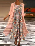 Zweiteiliges Boho Kleid Damen Blumen luftiger Sommerlook – Elvaria