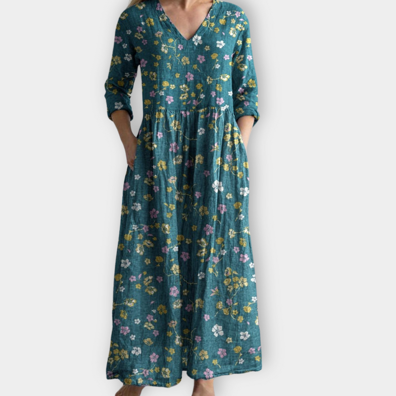 Boho Sommerkleid mit weitem Schnitt und Print – Marisa