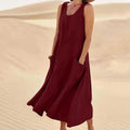 Voluminöses Damenkleid mit Taschen Look – Lenarya