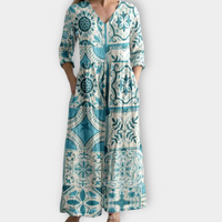 Luftiges Boho Maxikleid mit Print für Damen – Leona