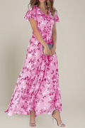 Sommerkleid Damen luftig leicht pink elegant – Amelie