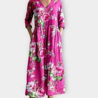 Boho Maxikleid mit weitem Schnitt und Muster – Elina