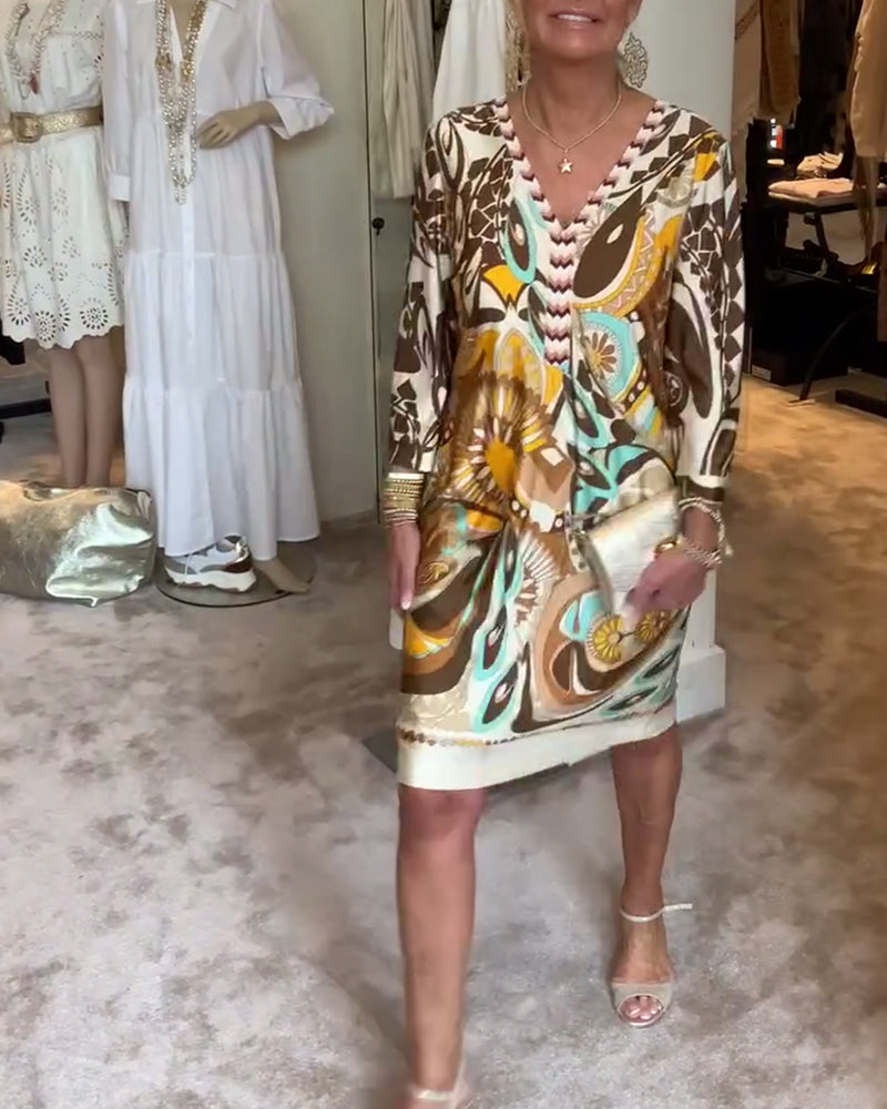 Vintage Kleid mit Retro Print für Damen – Greta