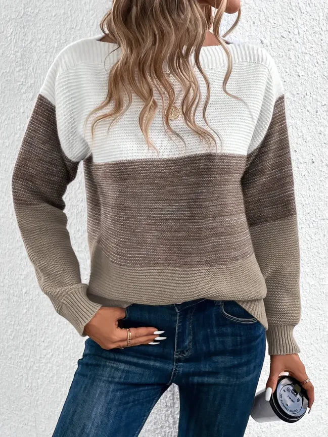 Damen Langarm-Pullover locker mit überschnittenen Schultern – Mariette