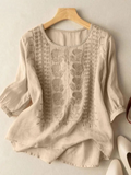 Boho Bluse Damen Bestickt Locker Elegant – Florencea