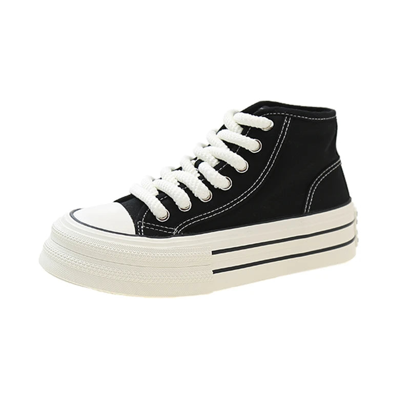 High-Top Canvas-Sneaker mit Plateau für Damen – Livia