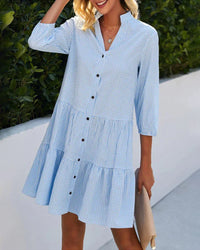 Blaues Sommerkleid mit femininer Eleganz – Isalie