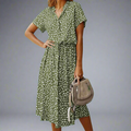 Sommerkleid Damen Luftig Blumenprint Elegant Bequem – Solenya