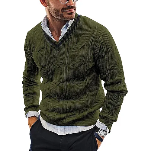 Herren V-Ausschnitt Pullover mit italienischem Stil – Gustav