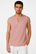 Herren Leinenhemd Ärmellos Sommer Slim Fit – Jimmy