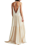 Maxi Sommerkleid Plissee Asymmetrisch Strandlook – Soraya