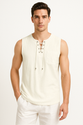 Herren Leinenhemd Ärmellos Sommer Slim Fit – Jimmy
