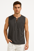 Herren Leinenhemd Ärmellos Sommer Slim Fit – Jimmy