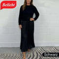 Plisseekleid Elegant Knitterfrei Bequem für Alltag – Valessia