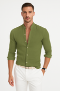 Leinenhemd Unisex Elegant Sommer Atmungsaktiv – Mike