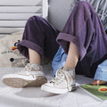 High-Top Canvas-Sneaker mit Schmetterlingsmotiv – Liliana