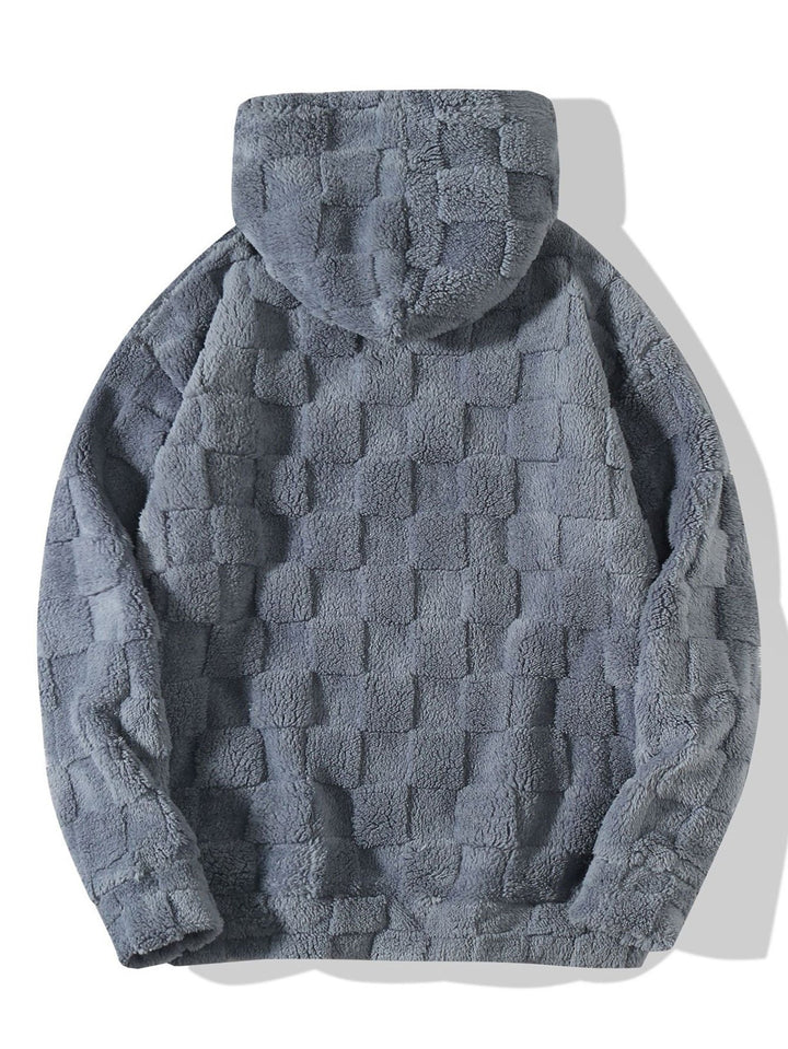 Fleece Kapuzenpullover für Herren mit Karomuster – Mathieu