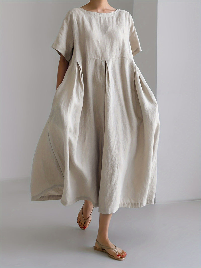 Elegantes Maxikleid mit kurzen Ärmeln für Damen – Mireya